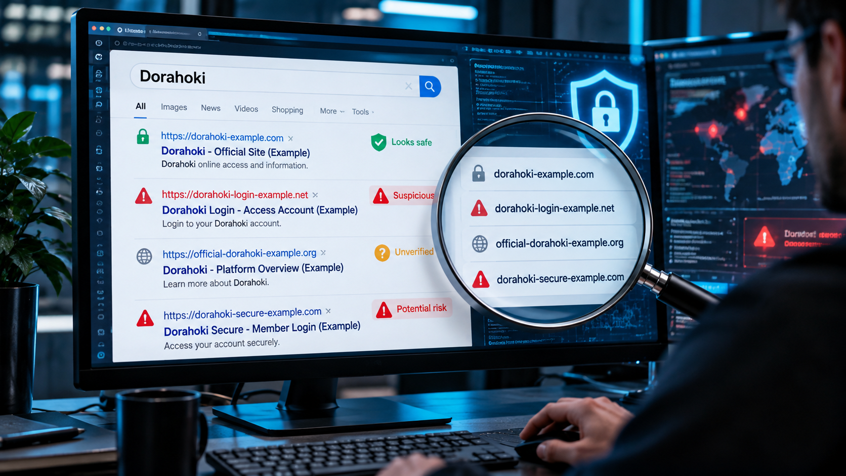 Dorahoki website security and fake domain investigation