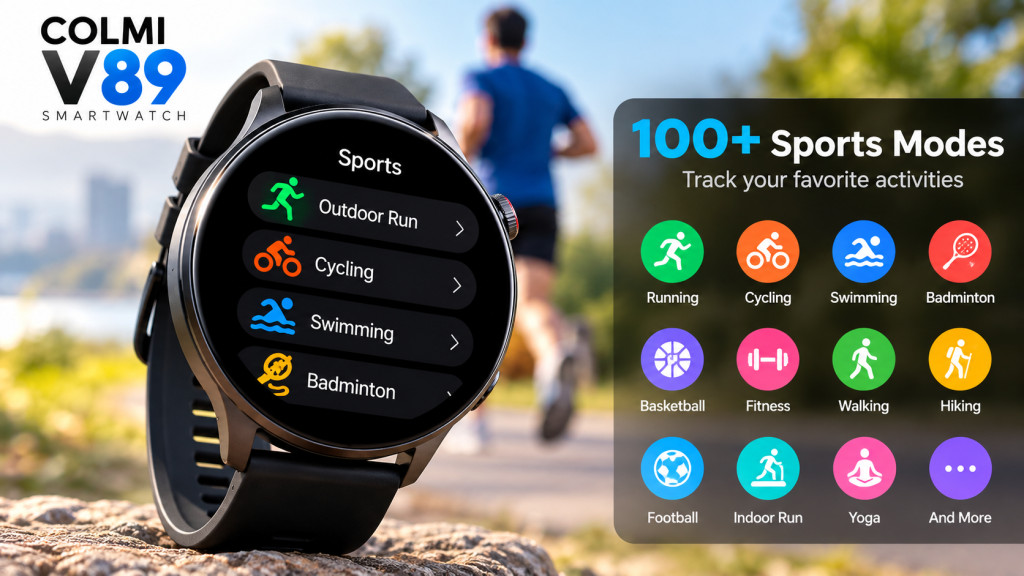 interface des modes sportifs, pour la section fonctionnalités